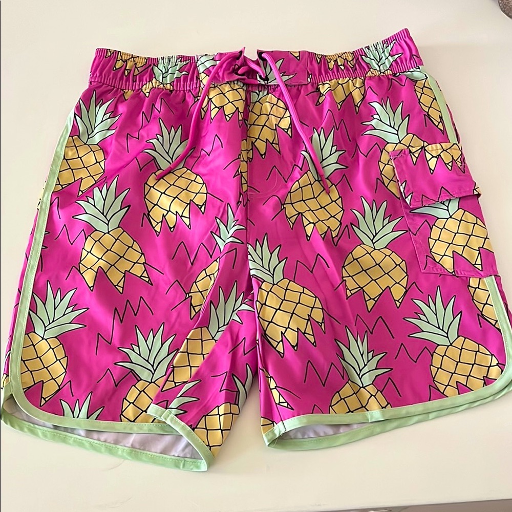 Pineapple Print Pink Men Shorts